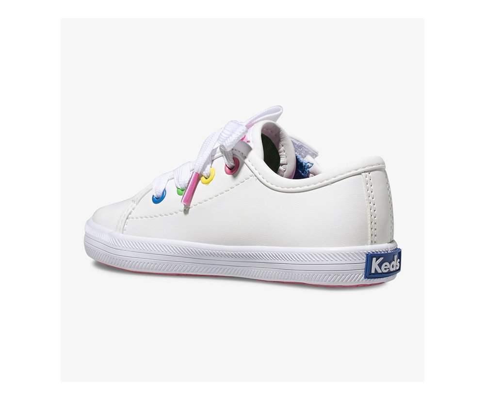 Keds Sneaker Kinder Weiß - Kickstart Multi-Color Eyelets Jr. - OEP-579801